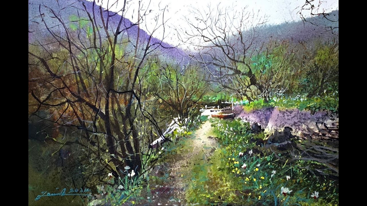 Watercolor painting tutorial- mesmerizing nature