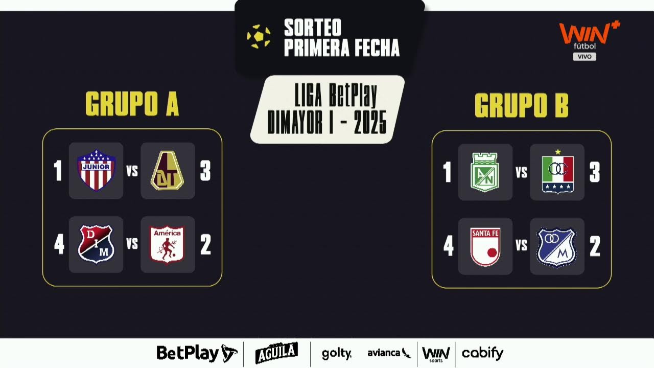Sorteo Cuadrangulares Semifinales Liga BetPlay Dimayor 2025-1