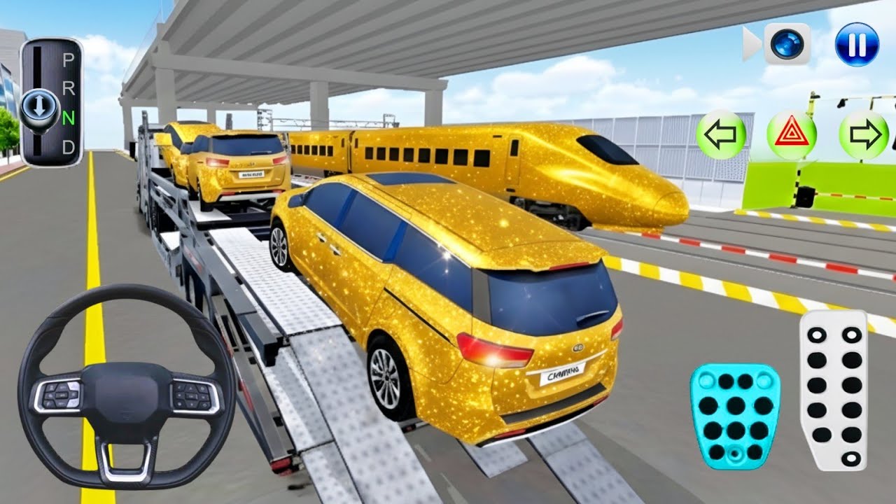 Double Decker Trailer Truck Rescue 🚛💥 by OLD Kia Carnival | 3D Driving Class 2025 Android Car Games