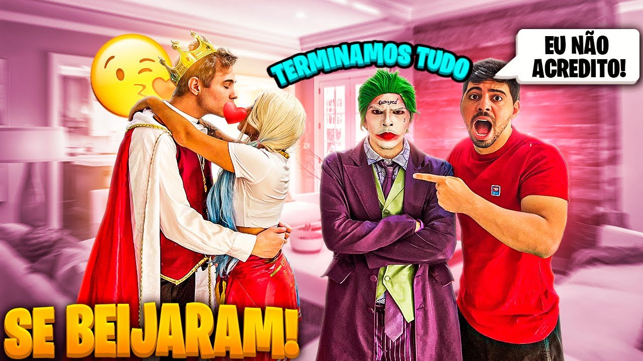 O PRÍNCIPE BEIJOU A ARLEQUINA NA BOCA E O CORINGA VIU TUDO E TERMINOU O NAMORO!!