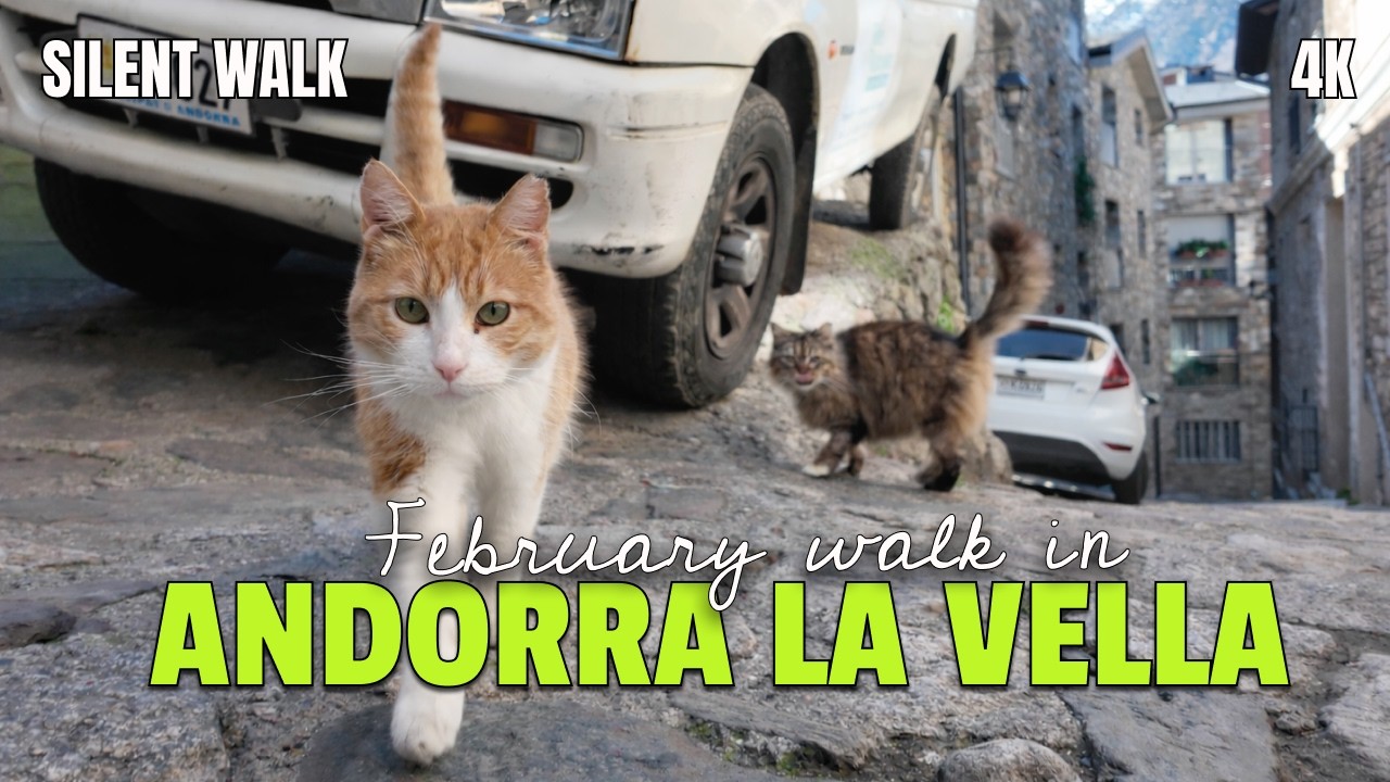 Andorra la Vella Walking Tour, Andorra | 4K City Walk | Relaxing Video