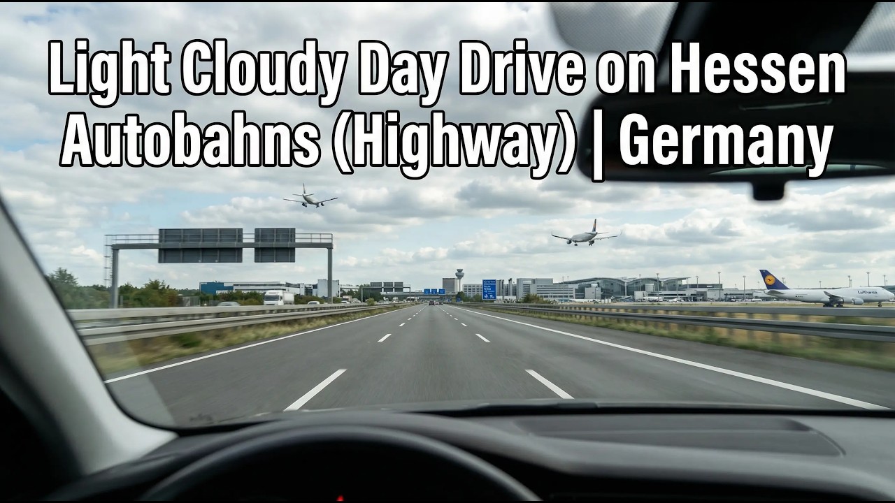 Scenic Autobahn Drive Through Hessen, Germany Near Frankfurt Airport☁️🛣️🚘