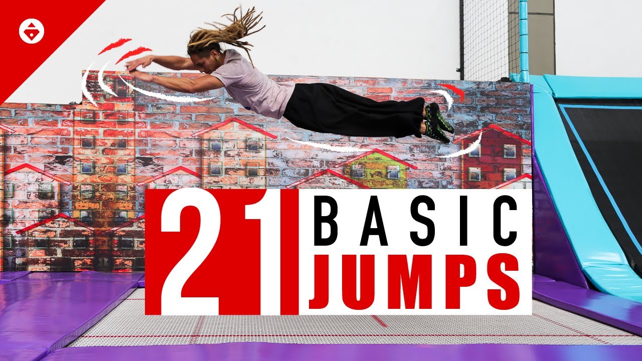 21 EASY and Basic TRAMPOLINE Jumps with PROGRESSION | TUTORIAL for BEGINNERS