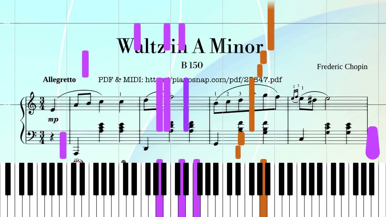 Waltz In A Minor Piano Simplified  (Frédéric Chopin) Tutorial