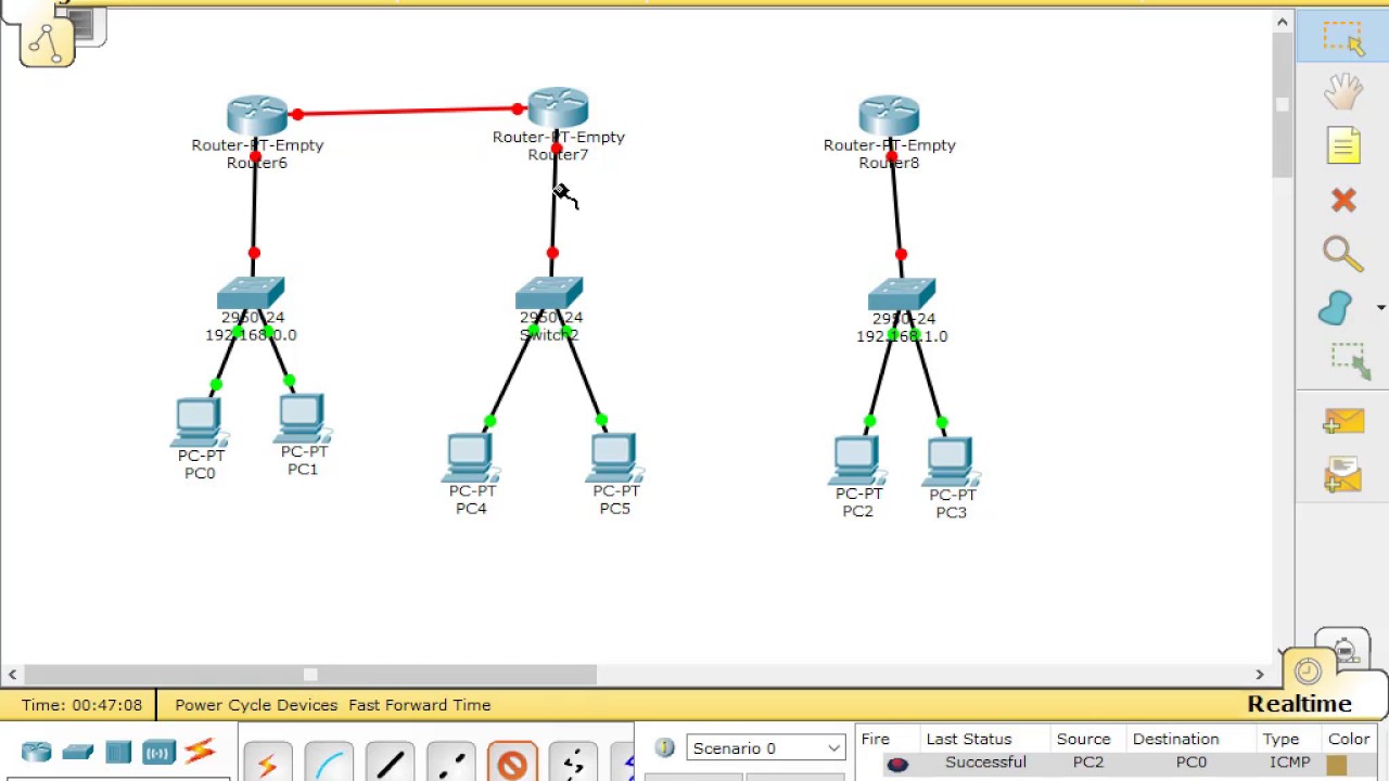 Packet Tracer Configurar una red de 3 routers con rip