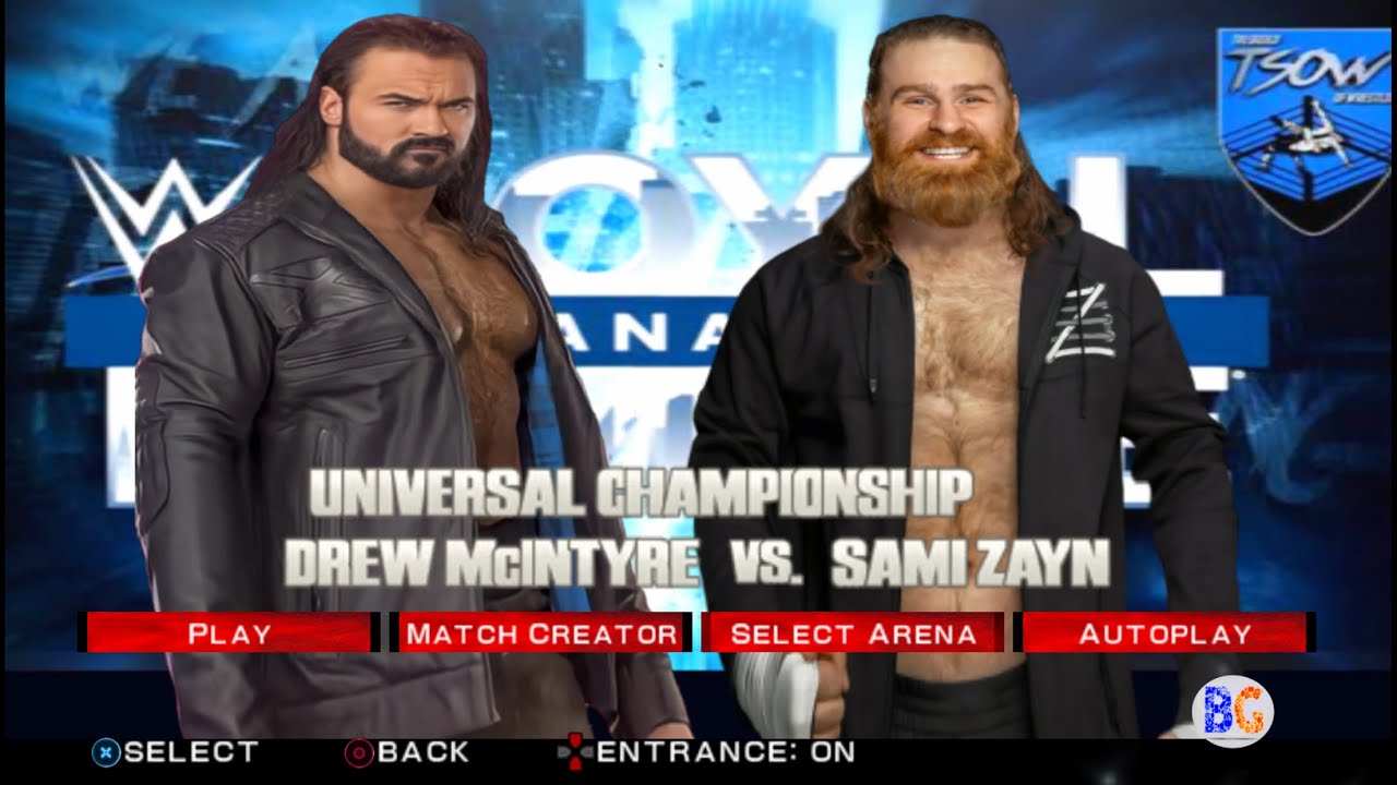 WWE 2K25 PSP : Drew McIntyre vs Sami Zayn WWE Undisputed Champion