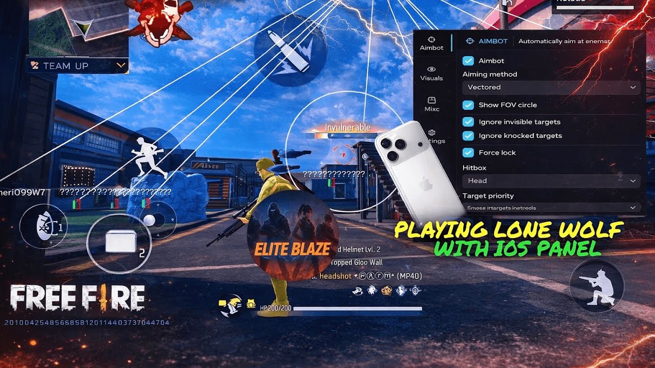 PLAYING LONE WOLF WITH ANTIBAN PANEL || SILENT AIMBOT || FREE FIRE ANTIBAN PANEL FOR IOS ||