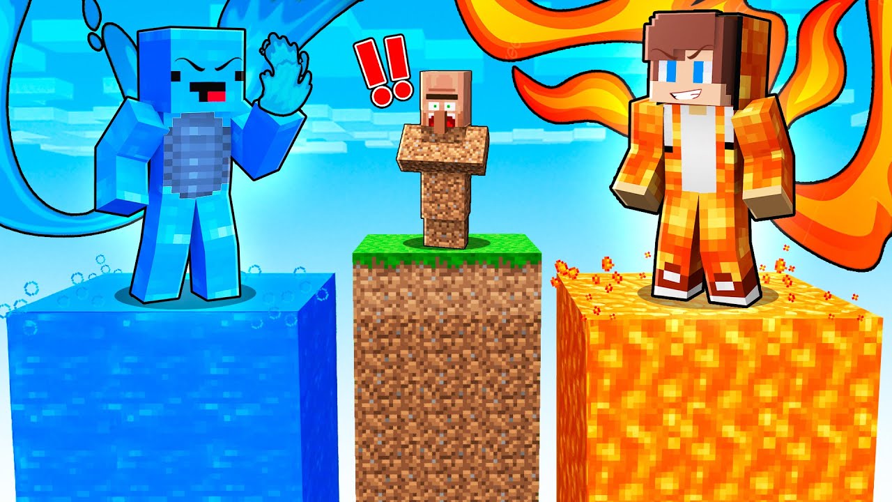 Mikey and JJ Surviving Elemental Chunk! WATER vs LAVA CHUNK in Minecraft - Maizen