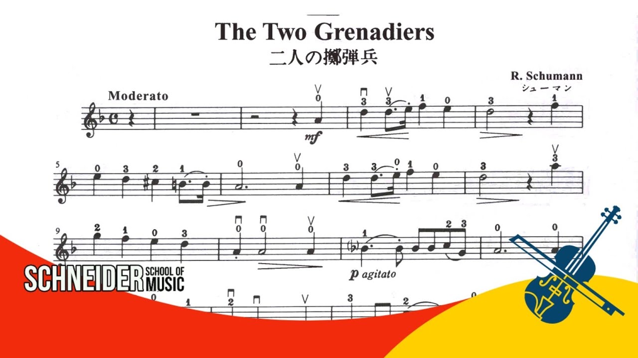 The Two Grenadiers, R. Schumann  |  Violin Sheet Music [Partitura para Violino ] Suzuki Book 2