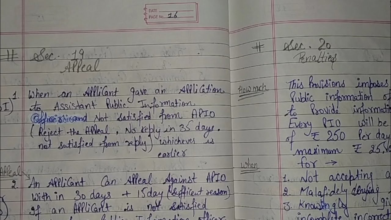 5.4 | Appeals and penalties under right to information act | section 19 | section 20