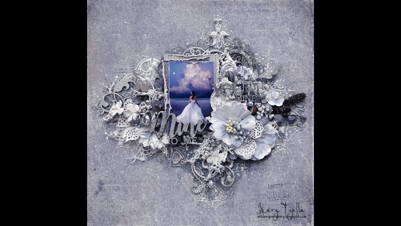 Step-by-Step Tutorial Mixed Media Layout ''You are Mine, Mine to me'' for Dusty Attic & Maja Design