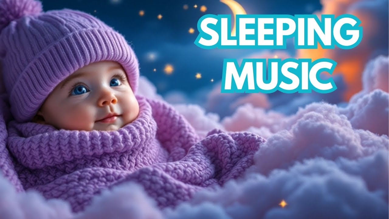 Baby Bedtime Music 🌙 Gentle Lullaby with Calm Cartoon Animation ! Baby Sleep Music, Peaceful Lullaby