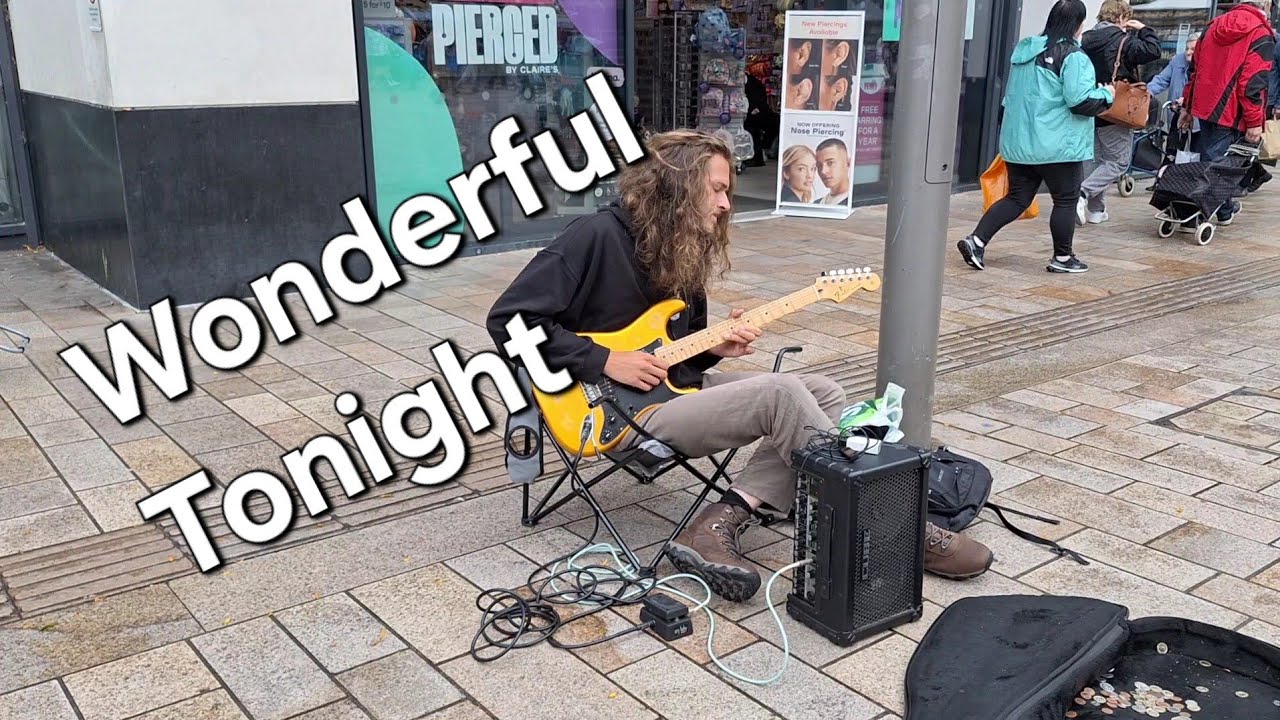 Wonderful Tonight - Electric Guitar Cover ( Busking in Sheffield )