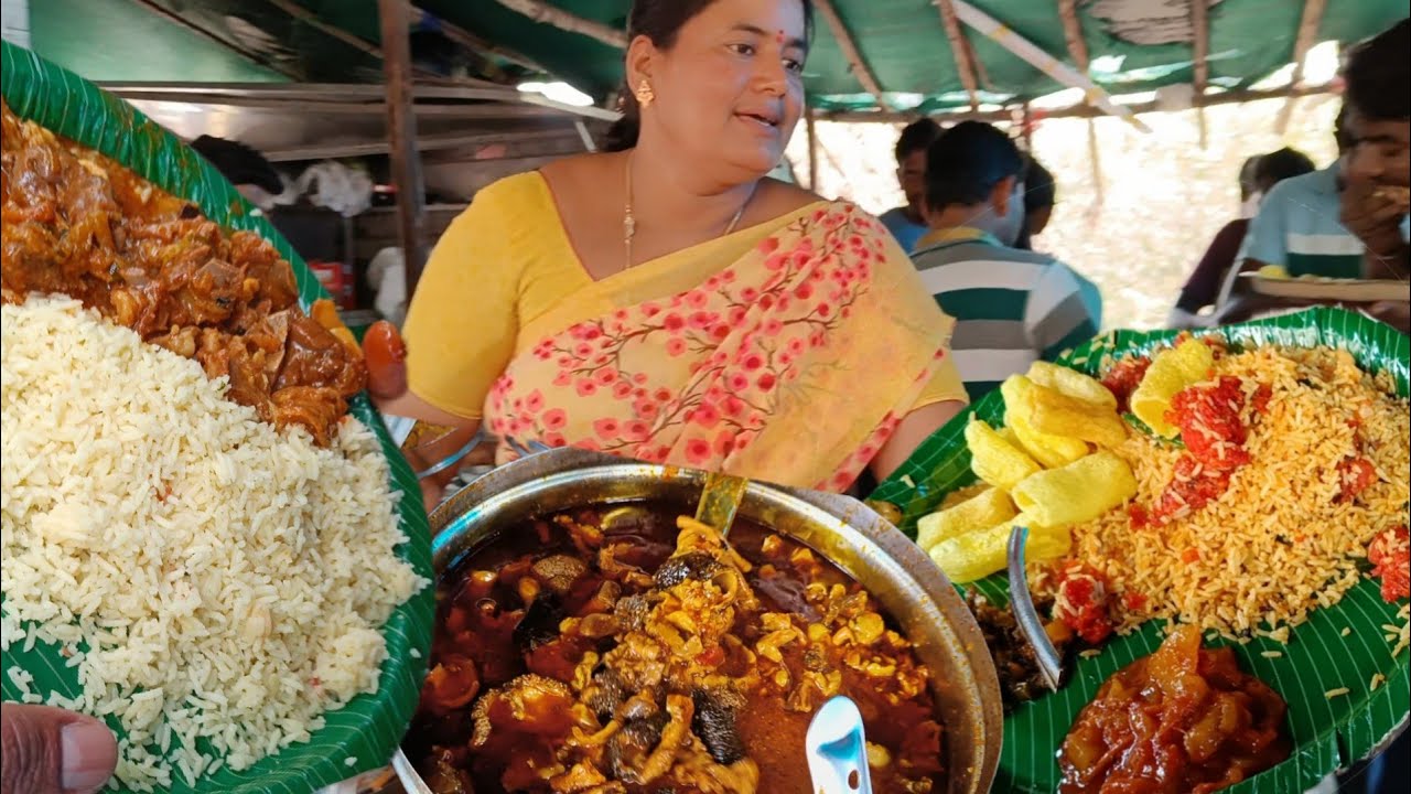 Hard working women Selling  Cheapest Unlimited Meals  | Street Food