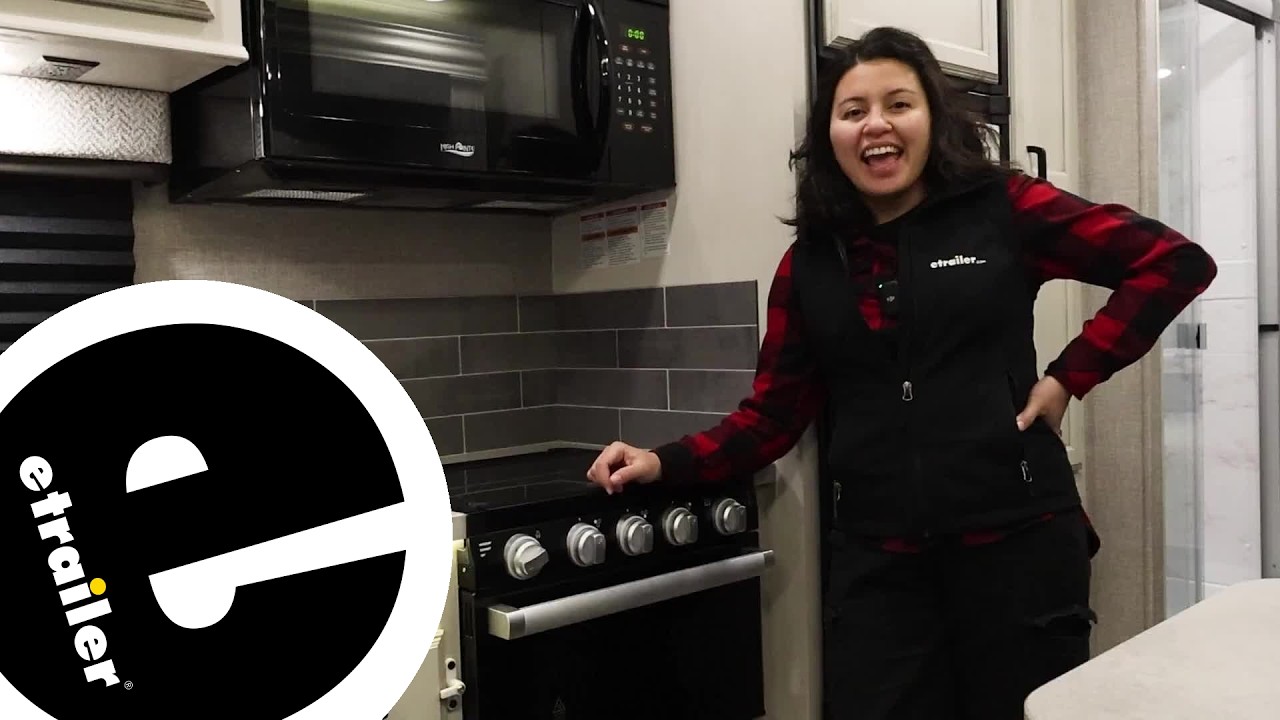 Furrion Propane RV Range with Glass Cover Feature Breakdown - 2023 Entegra Coach Odyssey Motorhome