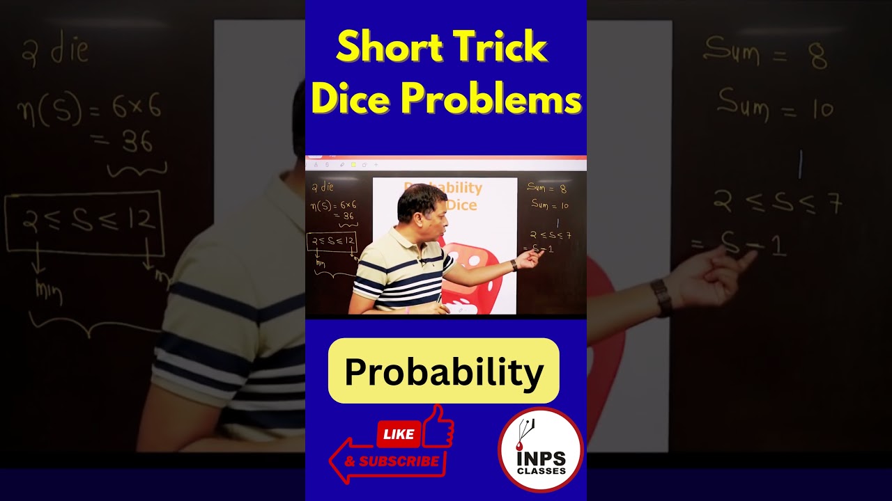 Short Tricks for Dice Problems | Probability Fast Methods | Nitin Sir | INPS Classes