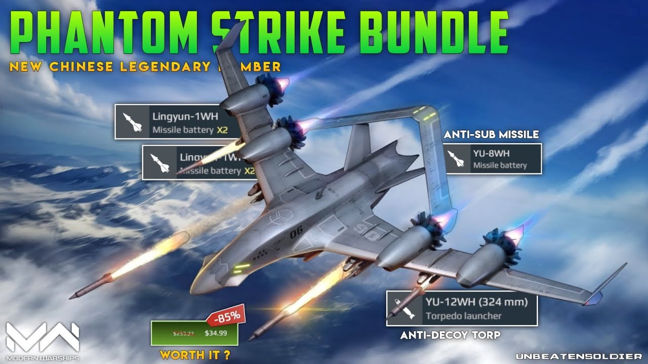 Обзор бомбардировщика WH-7 из Modern Warships || Обзор комплекта Phantom Strike || MW