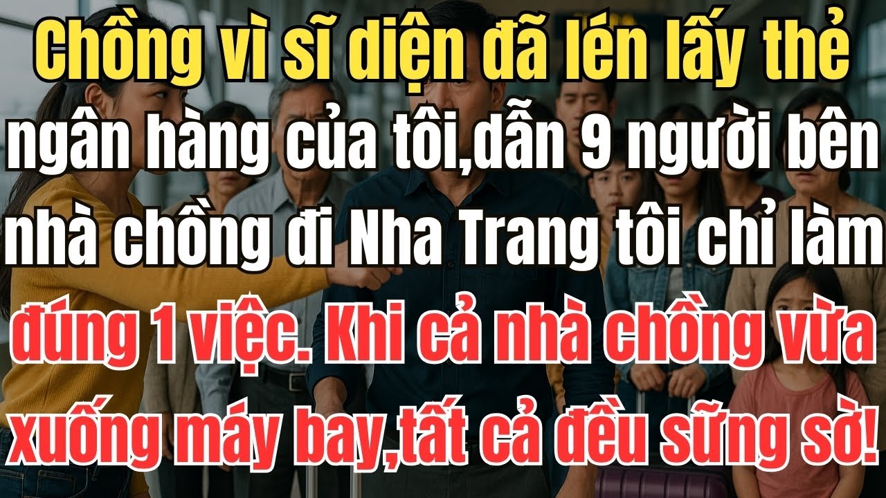 Chồng vì sĩ diện đã lén lấy thẻ ngân hàng của tôi, dẫn 9 người bên nhà chồng đi Nha Trang. Tôi Làm