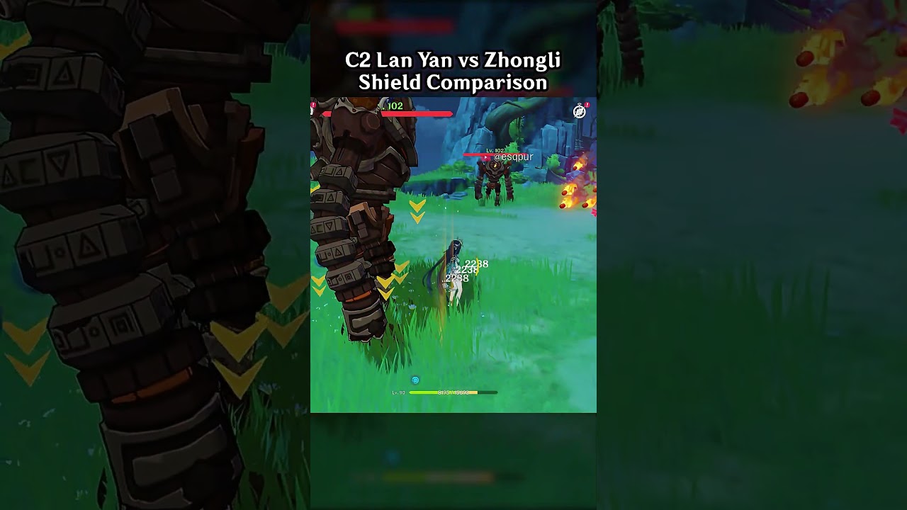 C2 Lan Yan vs Zhongli Shield Comparison