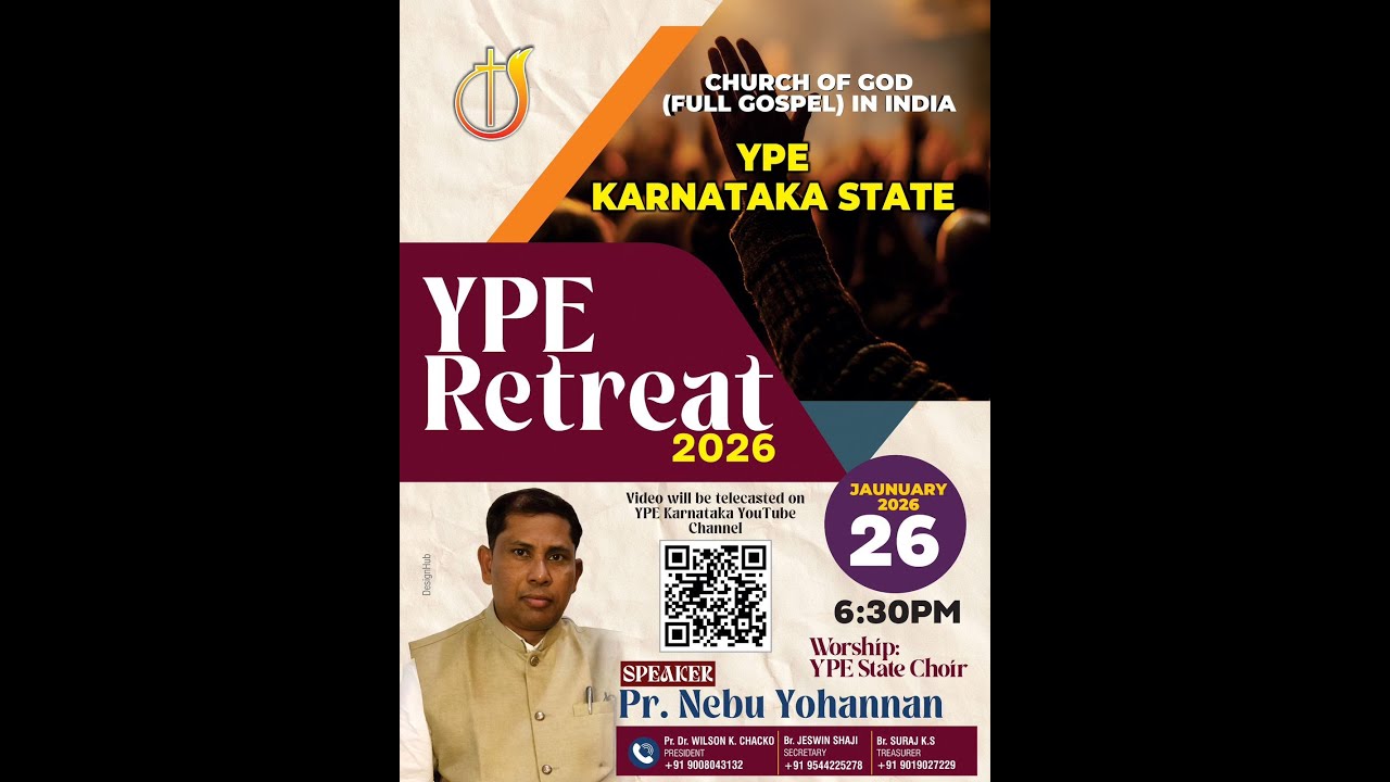 Church of God Full Gospel In India Karnataka State YPE Retreat Jan 26th 2026