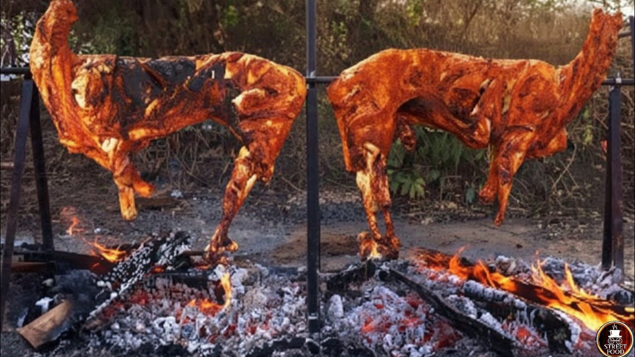 Whole Lamb Roast on Open Fire | Traditional Village BBQ