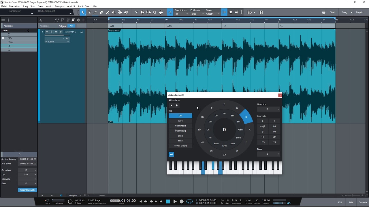 Studio One Version 4 - die Akkord-Spur