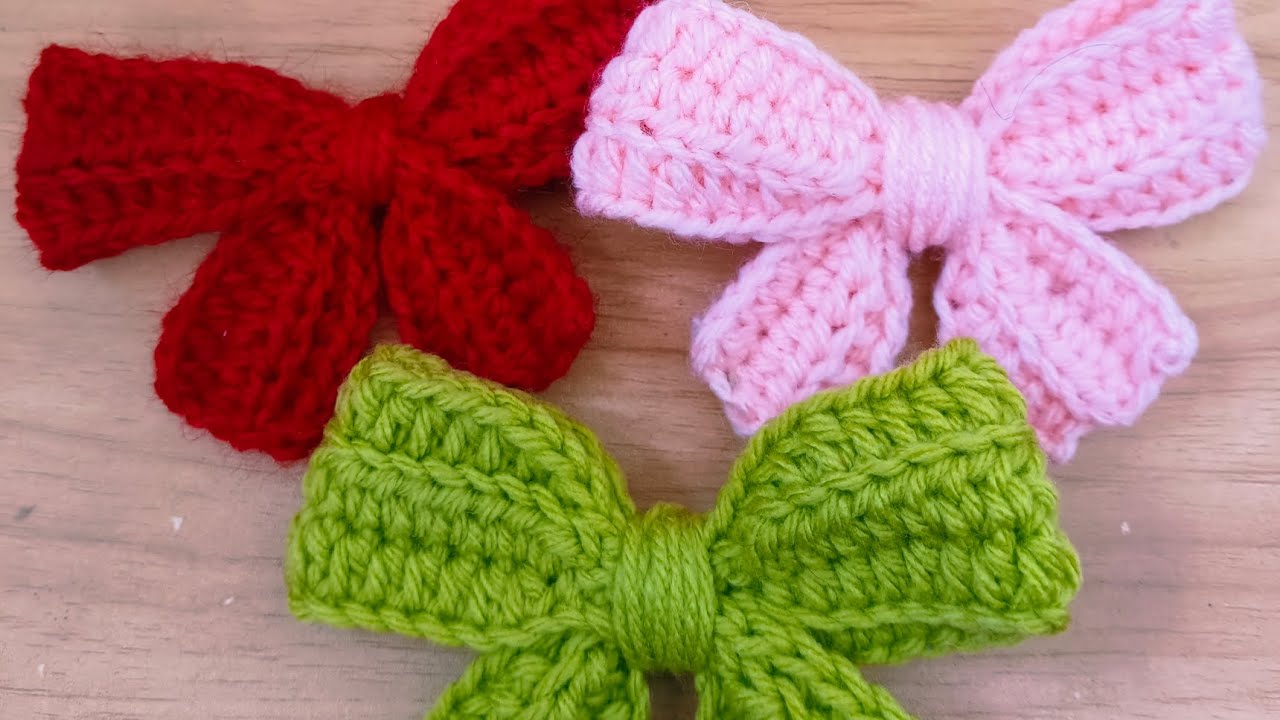 Quick and easy crochet bow hair clip 🎀