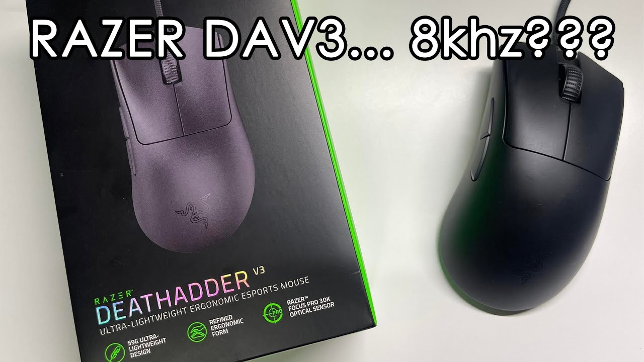 Razer Deathadder v3 wired, 8khz?(unboxing, soundtest, software and shape comparison)