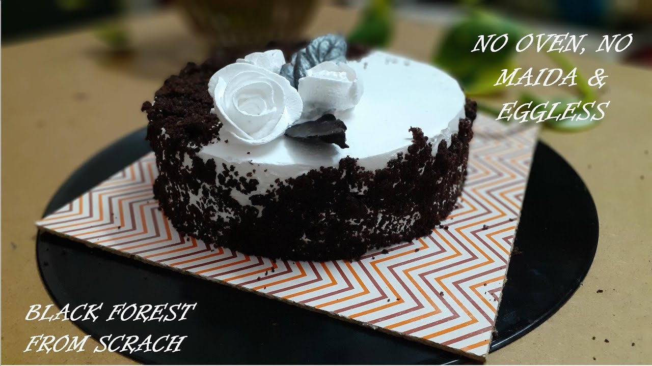 Black forest cake In Pan|No Maida No oven Eggless Black forest cake in pan at Home easy recipe