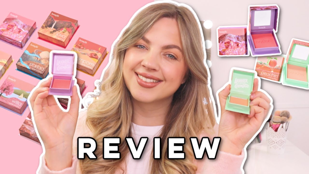 ОБЗОР НОВОЙ BENEFIT BOX 'O POWDER BLUSHES! Образцы Peachin' & Crystah + примерка!