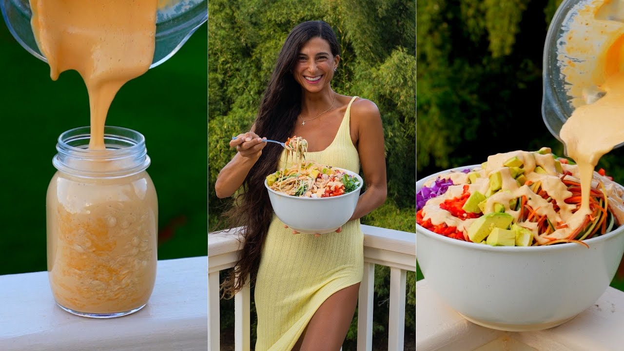 Что я ел сегодня на ужин + Простые и вкусные идеи рецептов заправки для салата 🌱 Полностью сыроед...