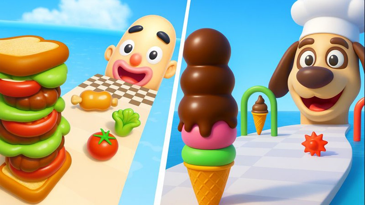 Sandwich Runner 🆚 Stacky Ice Cream Runner🌻🧿🌺🌈Max Levels Walkthrough Android IOS Update Gameplay70619
