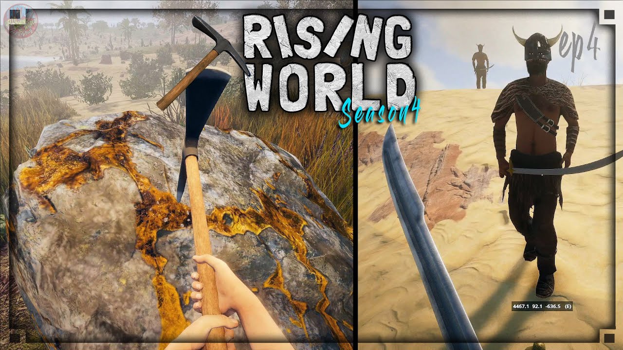 Rising World Survival #4 - To The Desert For Gold & Bandits