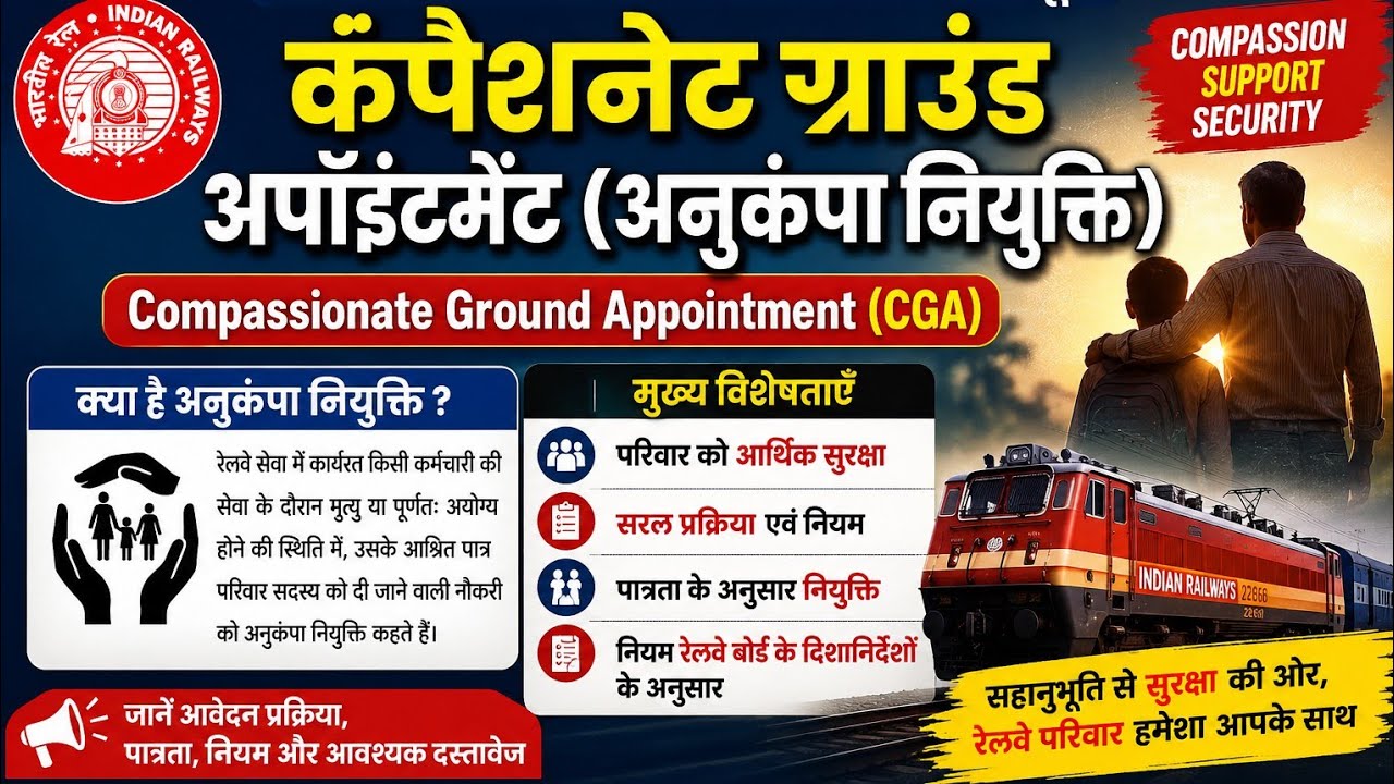 Railway Compassionate Ground Appointment | रेलवे अनुकंपा नियुक्ति के सभी नियम
