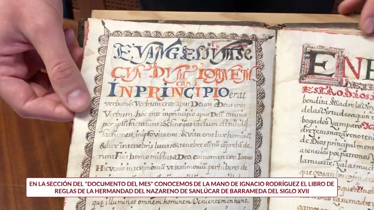 DOCUMENTO DEL MES DE MARZO. LIBRO DE REGLAS DE LA HDAD. NAZARENO SANL&Uacute;CAR DEL SIGLO XVII