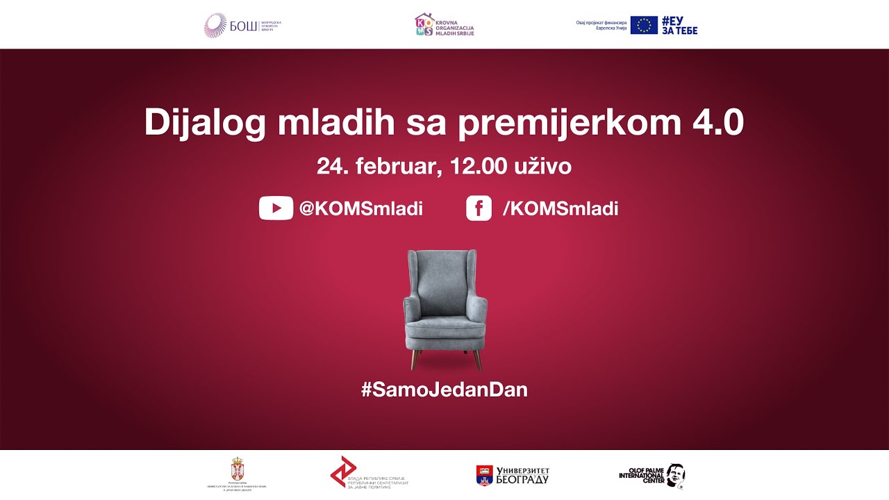 Dijalog mladih sa premijerkom 4.0 - prenos uživo