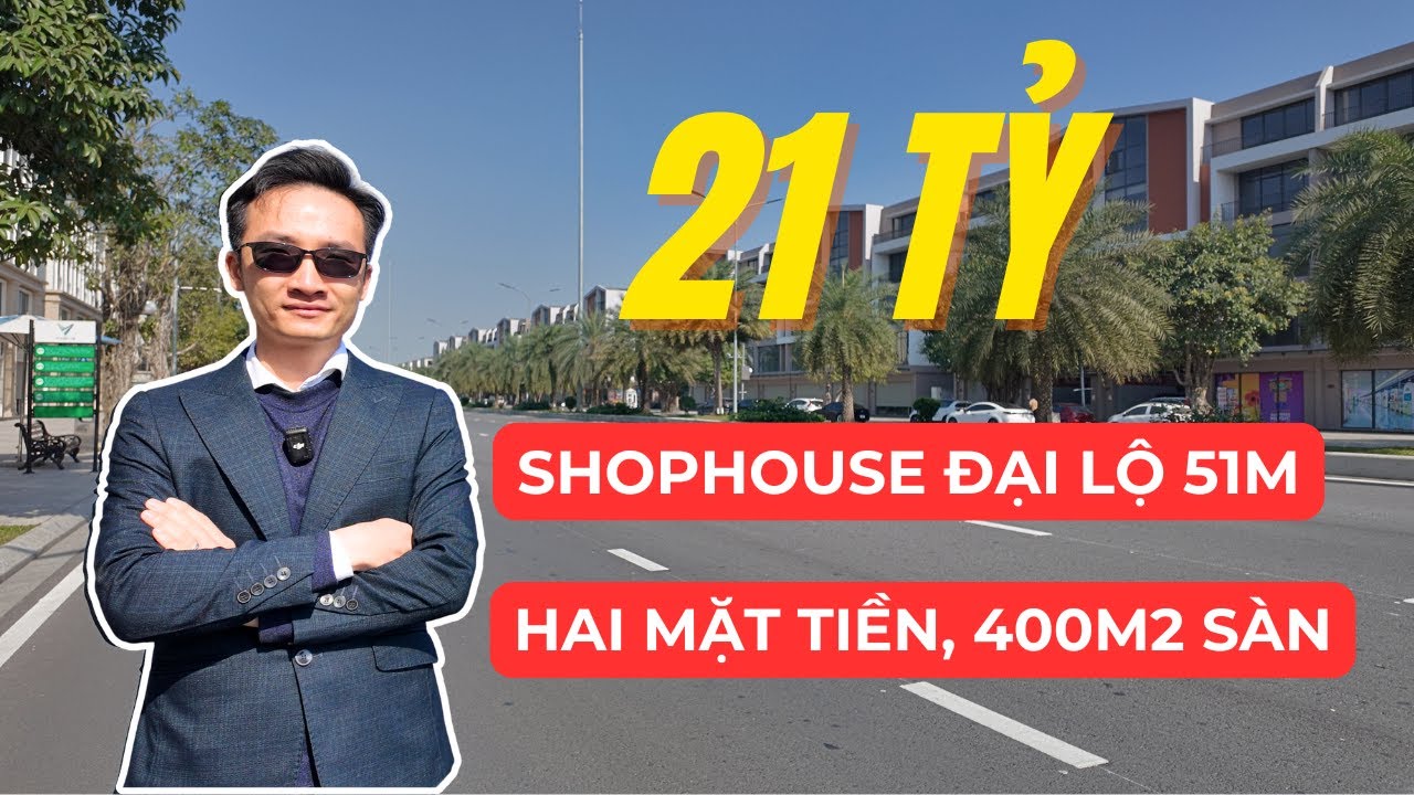 Giá Siêu Tốt - Shophouse Mặt Đường 51m Đại Lộ Bốn Mùa Vinhomes Ocean Park 3