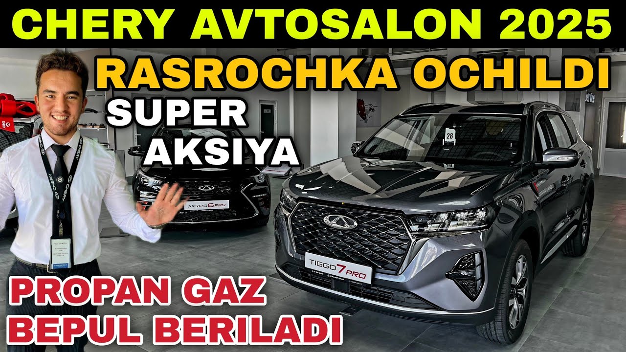 ЧЕРРИ НАРХЛАРИ РАСМАН АРЗОНЛАДИ 150$ ОЙЛИК ТУЛОВ Chery avtosalon narxlari 2025 Chery narxlari