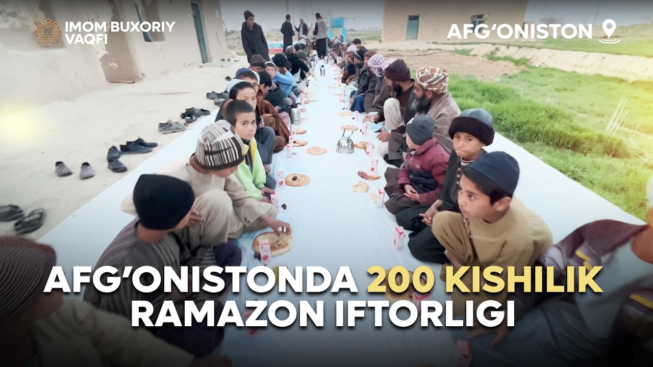Iftorlik uchun Afg'onistonda 200 kishilik go'shtli palov tarqatildi