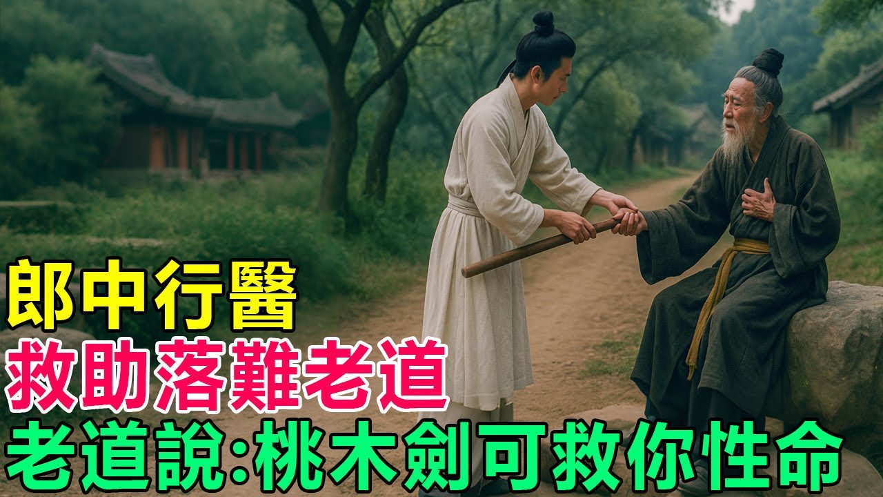民間故事：郎中行醫，救助落難老道，老道說：桃木劍可救你性命