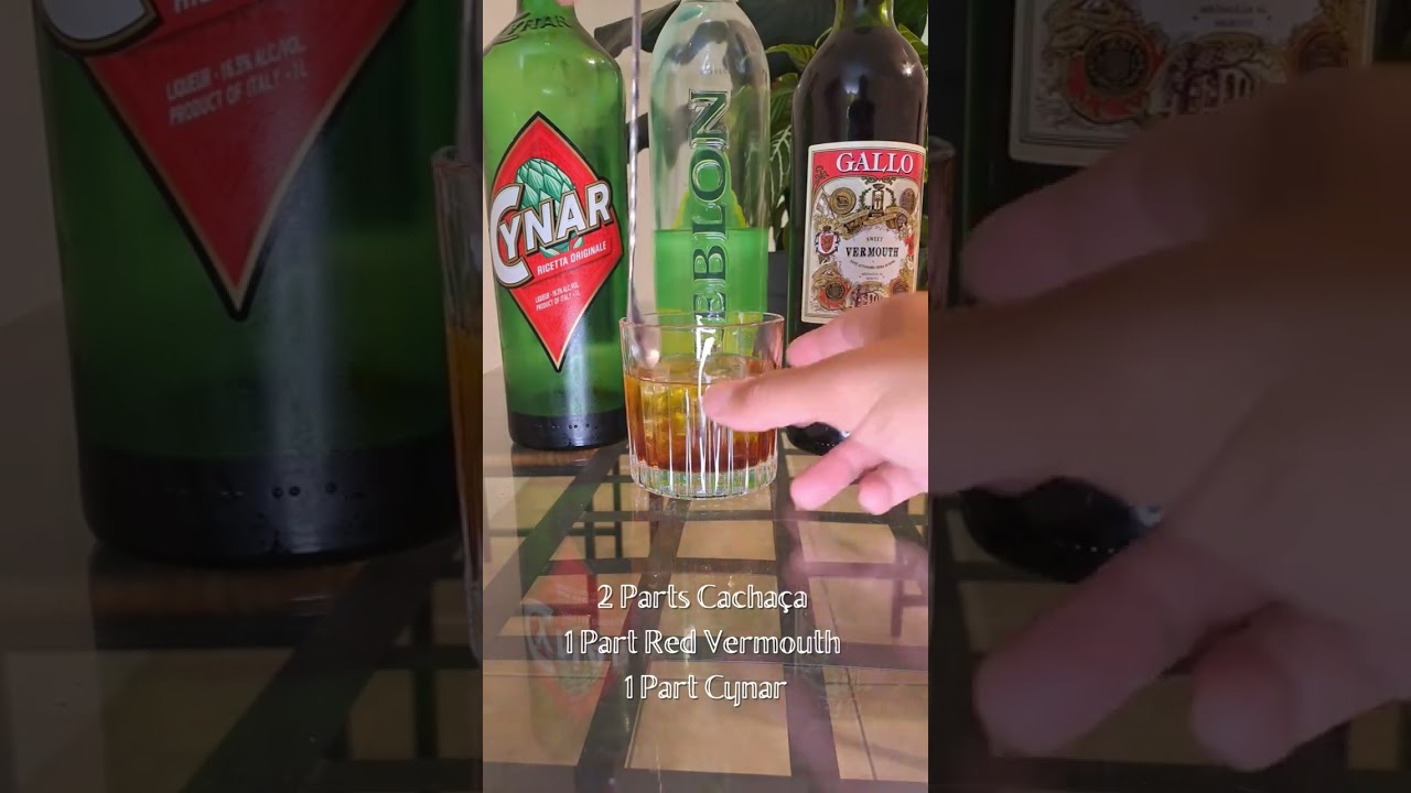Rabo de Galo (21+) 1 1/2 Part of Cacha&ccedil;a 1 part of Red Vermouth and Cynar