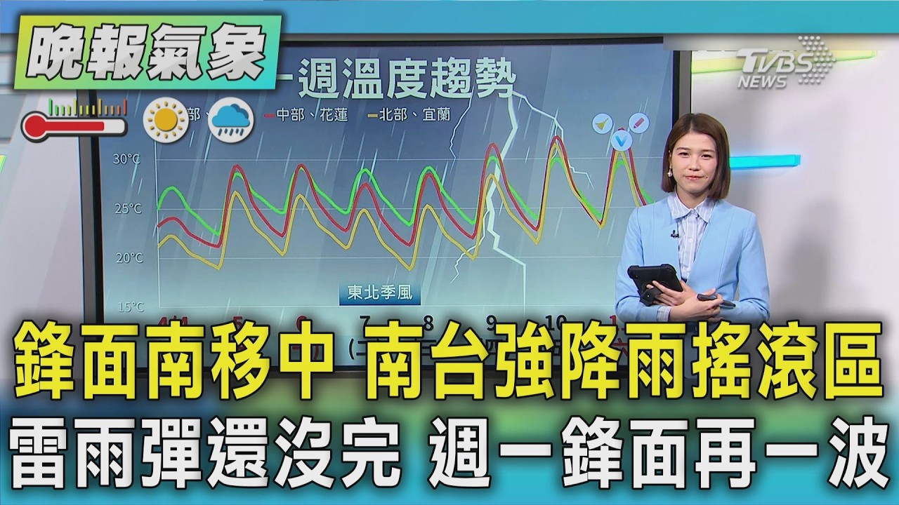 天氣/鋒面高峰期還沒過  「今晚至明晨」雷雨再報到｜TVBS新聞 @TVBSNEWS01
