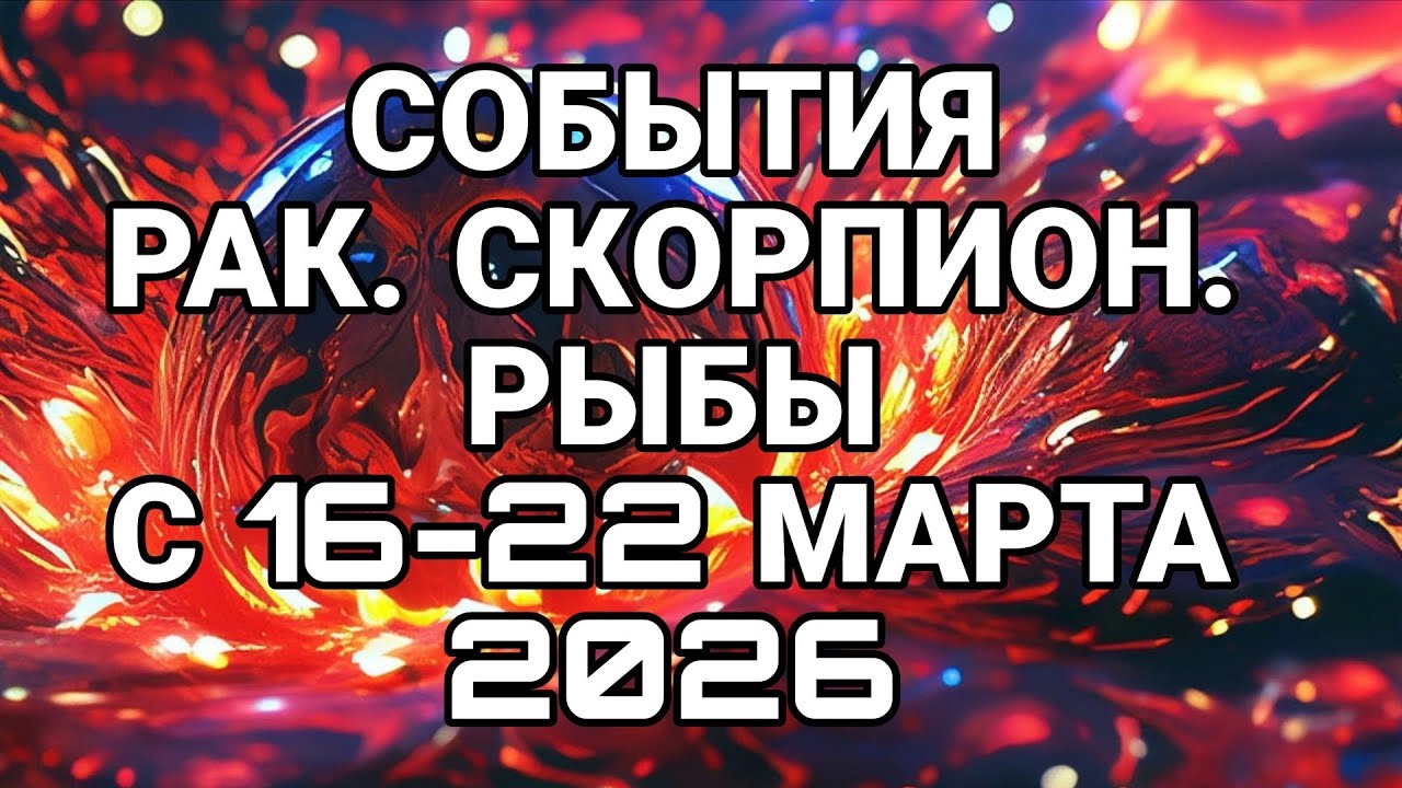 РАК. СКОРПИОН. РЫБЫ - С 16-22 МАРТА 2026 ГОРЯЧИЕ НОВОСТИ О ВАШИХ БЛИЖАЙШИХ СОБЫТИЯХ! 