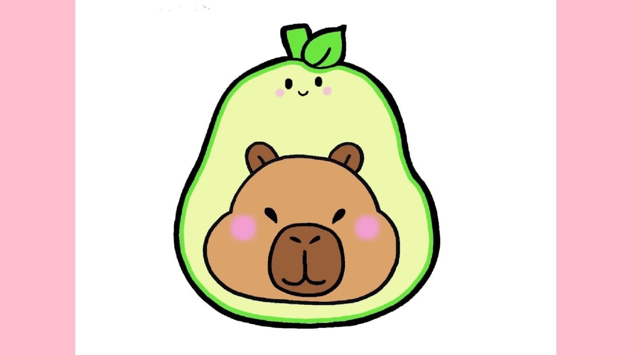 HOW TO DRAW A CUTE CAPYBARA AVOCADO | EASY STEP BY STEP ❤ Drawing to draw