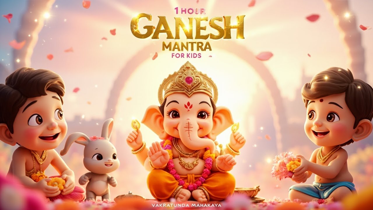 🌸Ganesh Mantra for Kids & Family- Vakratunda Mahakaya👶✨ | Learn & Sing with Cute Ganesha |