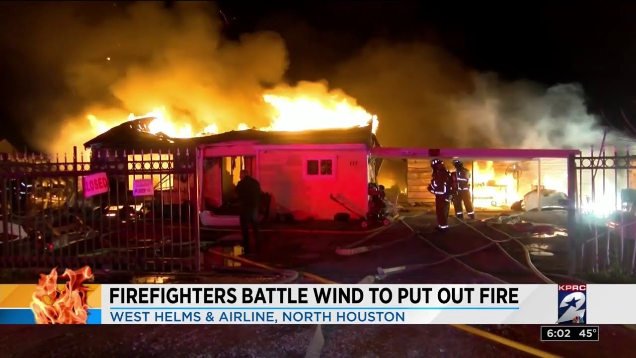 Firefighters struggle to put out fire