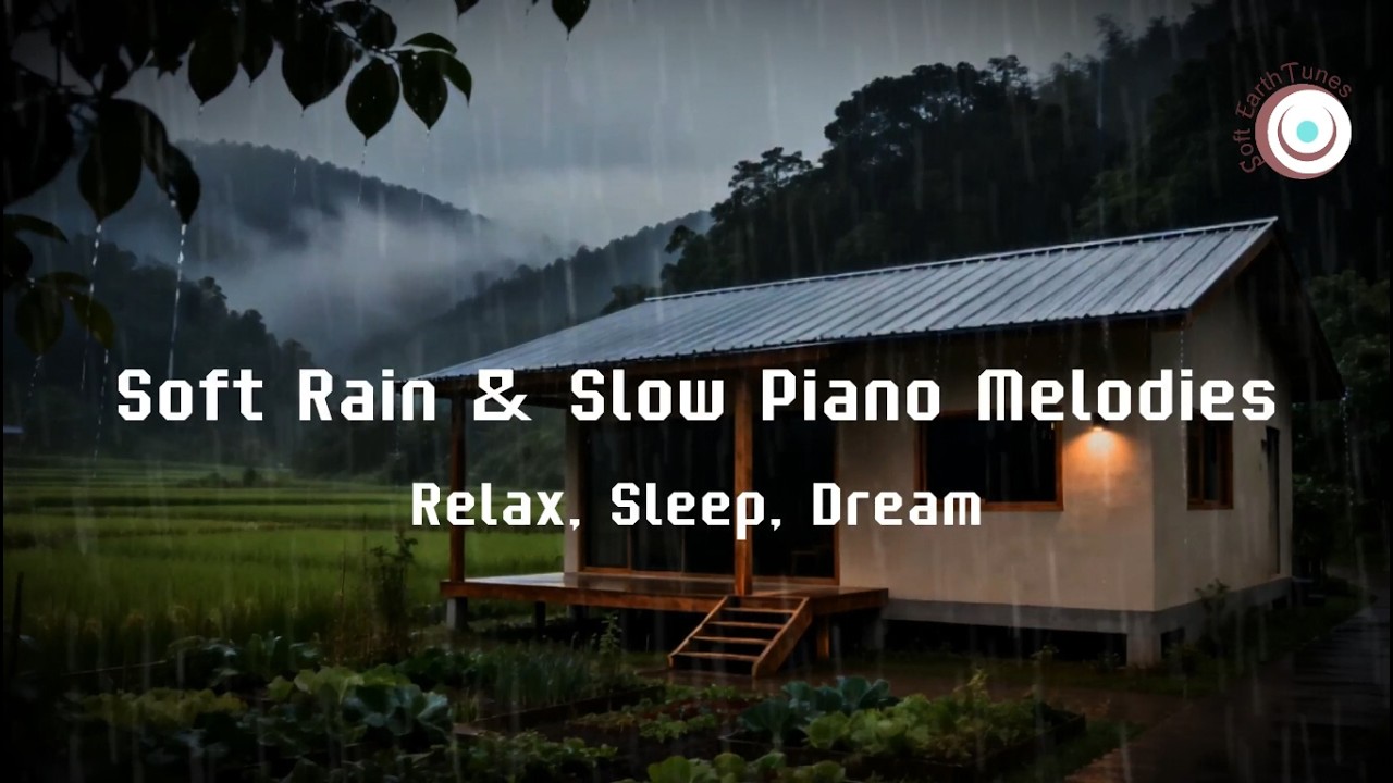 Soft Rain Ambience & Slow Piano Melodies | Relax, Sleep, Dream