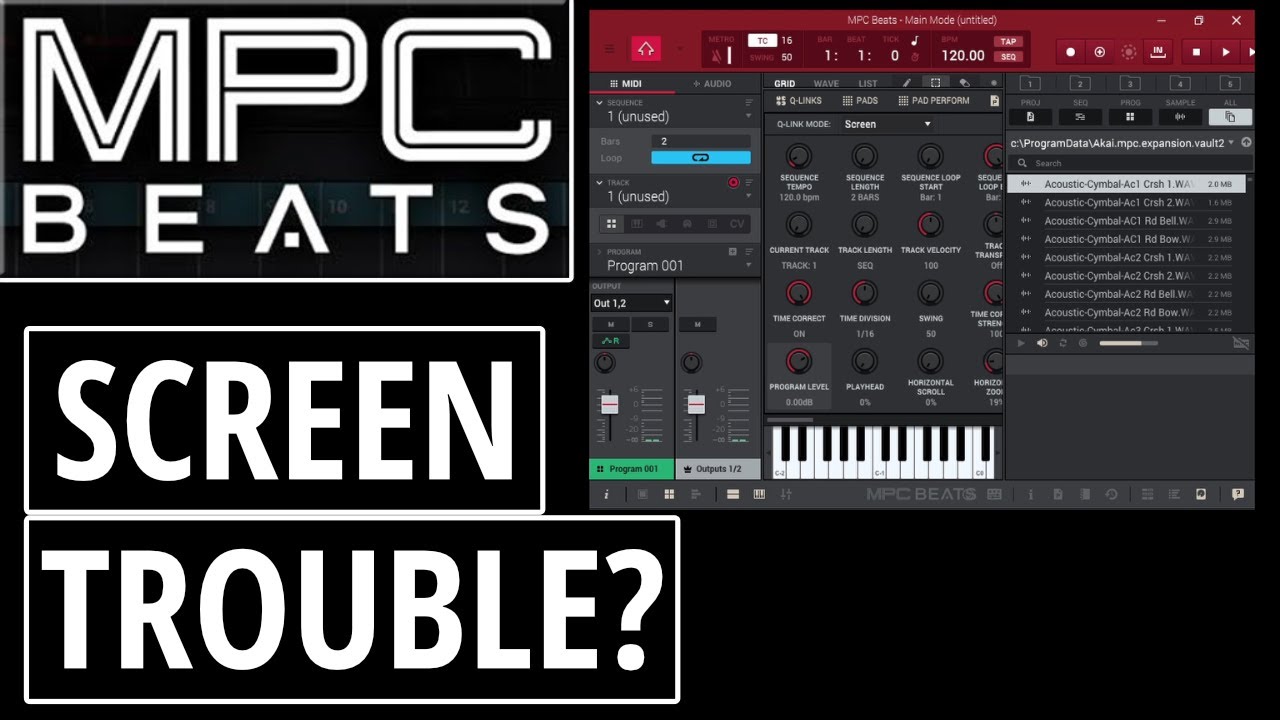 Руководство по устранению неполадок при настройке экрана MPC Beats