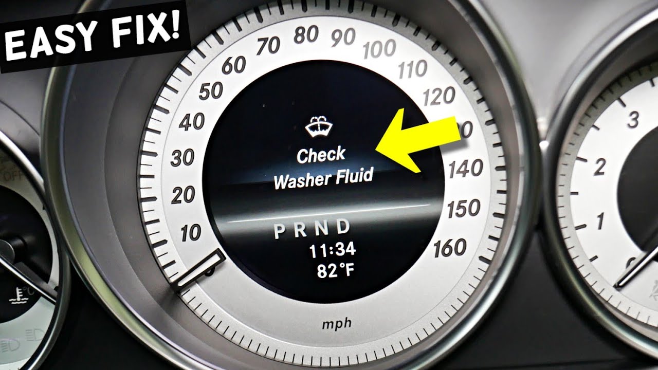 MERCEDES CHECK WASHER FLUID WARNING W204 W205 W211 W212 W213 GLC GLA CLA GLE