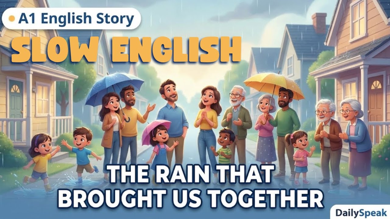 The Rain That Brought Us Together ☔ | Learn English A1 Story for Beginners